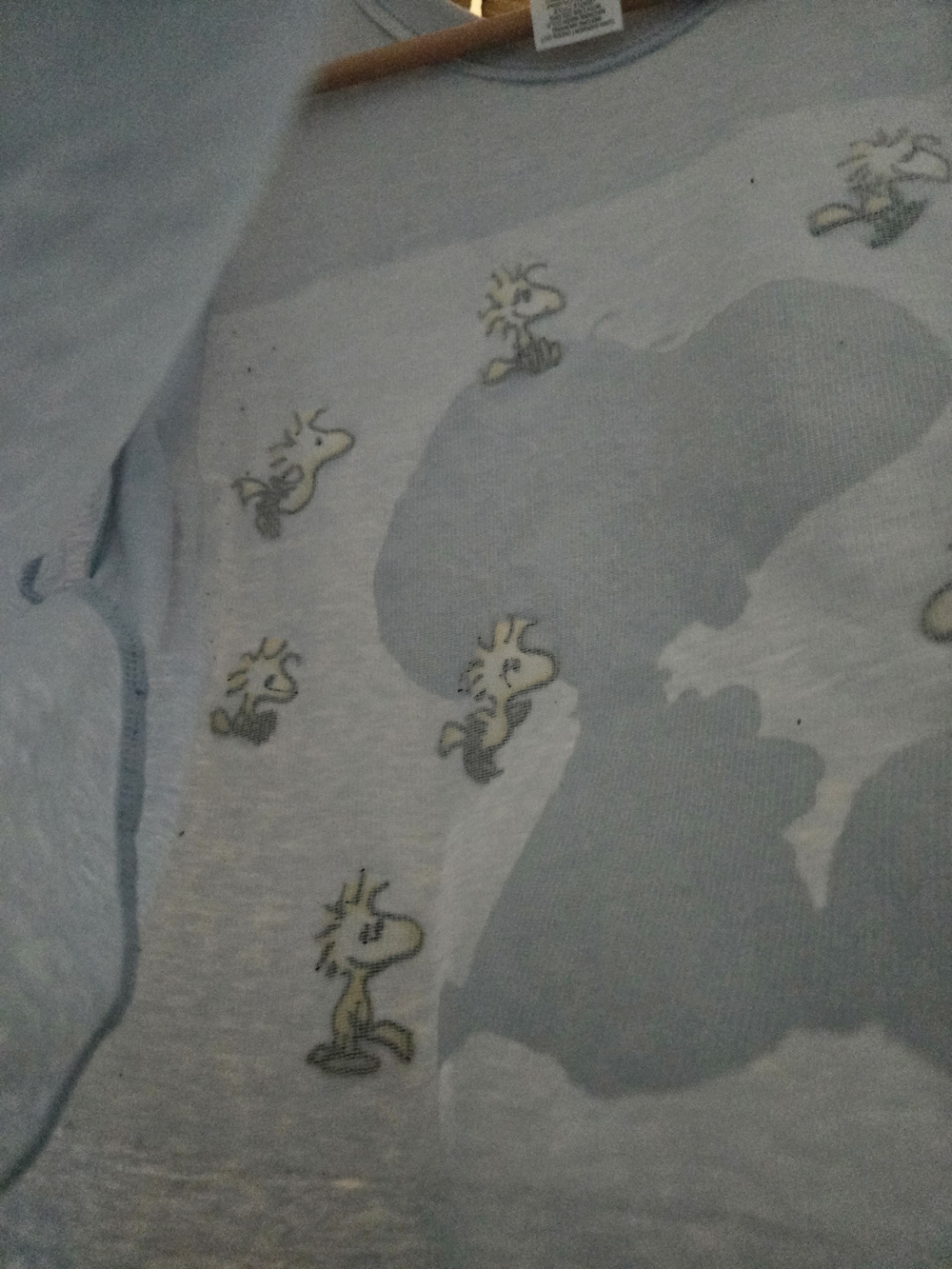 Peanuts Snoopy & Woodstock Light Blue Graphic T-Shirt XL - Picture 7 of 7